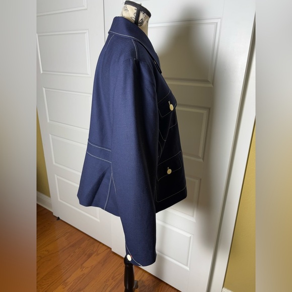 J Crew Tailored jacket with contrast stitch navy blue NWT - Picture 5 of 10